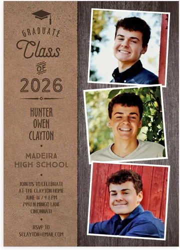 Miniatura 7 de Let's Make Memories Anuncios de graduación personalizados para clase de 2026 o cualquier año, invitaciones de calidad premium, 5 x 7, tarjetas Un