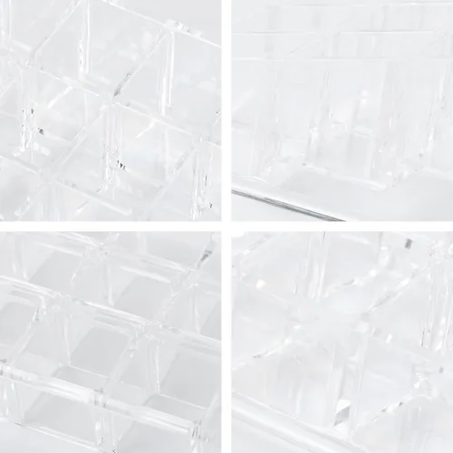 Miniatura 8 de Acrylic Lipstick Organizer Box 24-Grid Makeup Holder Multigrid Cosmetic Display Case Desktop Storage for Lip Gloss and Nail Polish