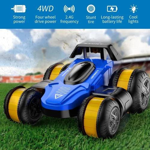 Miniatura 7 de Juguete de coche de acrobacias a control remoto - Drift de alta velocidad 360° voltea 4WD vehículo todoterreno giratorio para niños y niñas, regalos