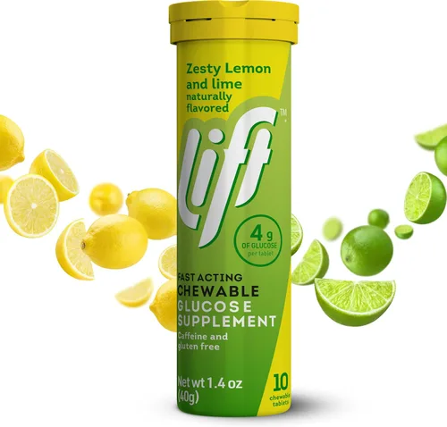 Miniatura 9 de Lift Glucosa, tabletas energéticas masticables de glucosa de acción rápida, limón y lima, tubo de 10 unidades (paquete de 12)
