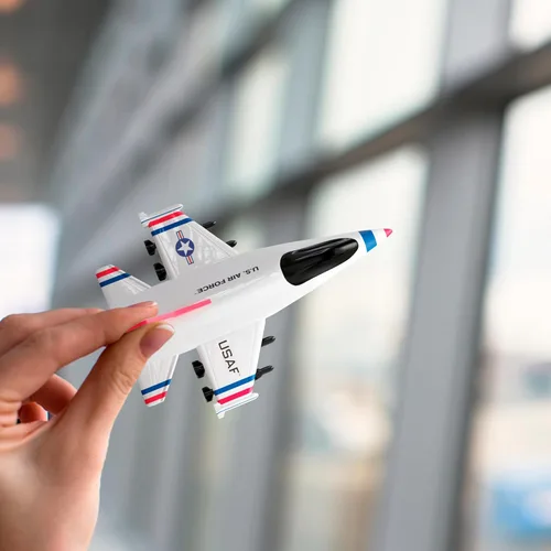 Miniatura 5 de Escuadrón de aviones de juguete de la Fuerza Aérea de los Estados Unidos de 4 paquetes, aviones de combate militares con retroceso, modelos