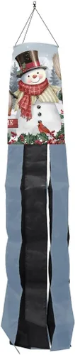 Miniatura 4 de Manga de viento navideña de Gnomos de Invierno con Gorro de Papá Noel 40" L Briarwood Lane