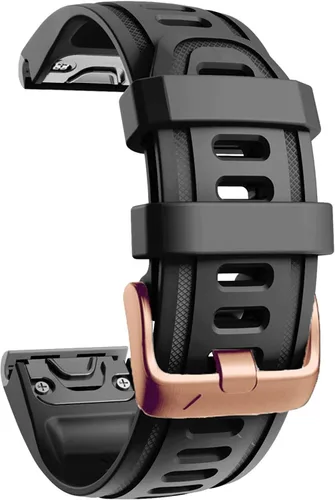 Miniatura 2 de Correa de reloj QuickFit con hebilla dorada, 0.78 pulgadas, impermeable, de liberación rápida, fácil ajuste, para Garmin Fenix 7S 6S Pro/Zafiro