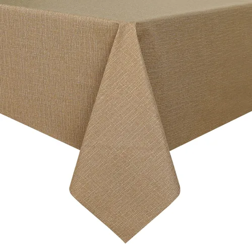 Miniatura 18 de Romanstile Mantel de PVC 100% impermeable, cuadrado, a prueba de derrames de aceite, resistente a las manchas, manteles de plástico fáciles de Beige