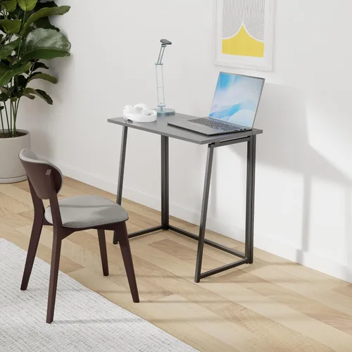 Miniatura 2 de Escritorio plegable para computadora para espacios pequeños, necesita montaje, escritorio de oficina en casa, mesa plegable para computadora, mesa