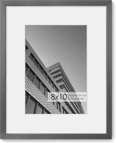 Miniatura 187 de Fun Memories Marco de Fotos A2 Negro, Marcos de Póster de Metal de Alta Gama de 16.5 x 23.5 pulgadas para Pared, Marco de Fotos A2 con Paspartú A3