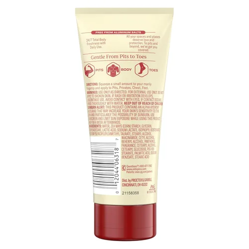 Miniatura 10 de Old Spice Crema desodorante para todo el cuerpo para hombres, sin aluminio, aroma a mandarina + sándalo, protección contra olores 24/7, frescura