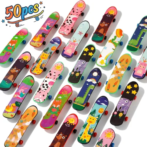 Miniatura 9 de LovesTown 50 patinetas de dedo para recuerdos de fiesta, mini patineta para dedos, juguetes de regalo para niños, cumpleaños, bolsas de regalo
