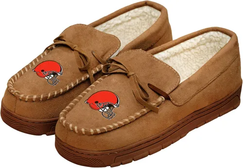 Miniatura 28 de FOCO Mens NFL Team Logo Moccasin Slippers Beige