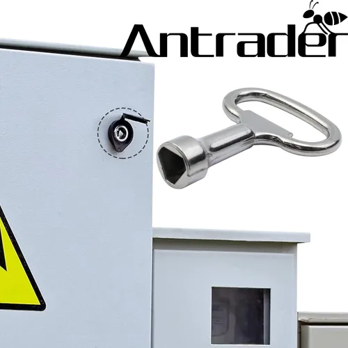 Miniatura 2 de Antrader Llave triangular de 2.0 x 1.5 pulgadas, llave de enchufe triangular Matel, llaves universales para bloqueo de panel triangular, 6 piezas