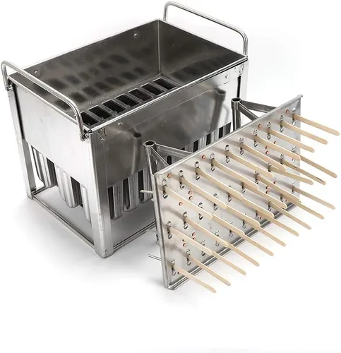 Miniatura 4 de Kit de moldes para paletas de hielo de acero inoxidable, soporte para palitos de helado de paletas de hielo + cepillo de limpieza