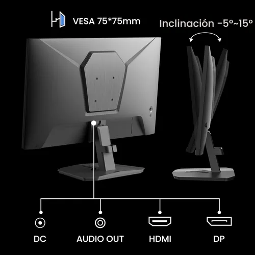 Miniatura 7 de SANSUI Monitor de Gaming de 24 Pulgadas 160Hz FHD 1080P Monitor de Computadora, FreeSync 1ms Contraste 4000:1, Puertos HDMI DP Soporte VESA Monitor