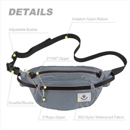 Miniatura 2 de 4Monster Riñoneras de Senderismo Portátiles, Bolsa de Cintura Resistente al Agua con Correa Ajustable, Bolsa de Pecho de Cruz Ligera y Esbelta