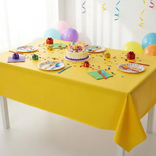 Miniatura 7 de Paquete de 12 manteles de plástico desechables, 54 x 108 pulgadas, reutilizables, coloridos, rectangulares, impermeables, para cumpleaños, bodas