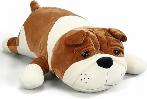 Miniatura 8 de Peluche suave para perros de 17.7 pulgadas, almohada de peluche abrazable para regalo de cumpleaños de niños, juguete grande para cachorros