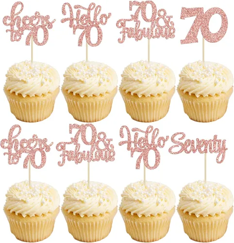 Miniatura 16 de 30 piezas Adornos para pastel de cumpleaños de 6 años, seis brillos, hola 6, púas para cupcakes, felicitaciones a los 6 años, decoraciones