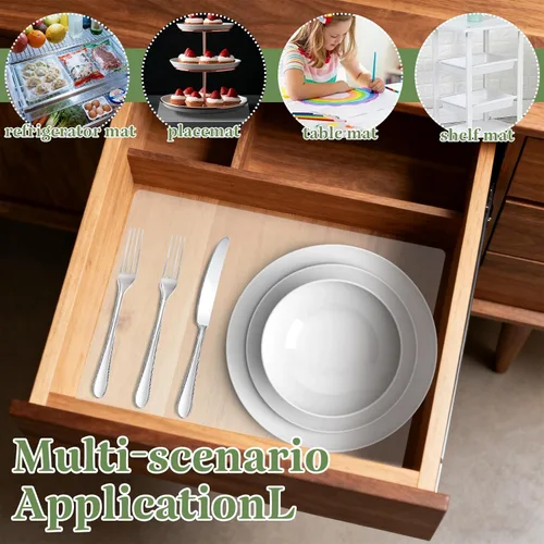 Miniatura 5 de Tecmisse Mantel individual de plástico resistente al calor, lavables, manteles individuales transparentes para mesa, comedor, cocina, manualidades