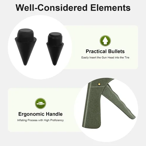 Miniatura 2 de Kit de reparación de neumáticos, kit de pistola de reparación de ruedas sin cámara con tapones de setas, juego de herramientas profesionales