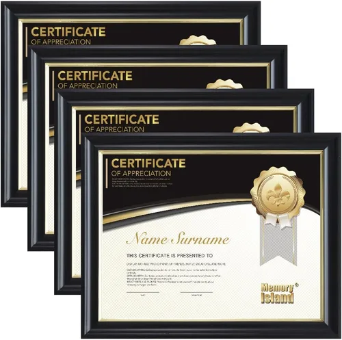 Miniatura 10 de Memory Island Marcos para documentos de 8.5 x 11, juego de 4 marcos de certificados para pared o mesa, marcos de diploma para premio de grado