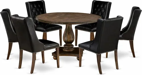 Miniatura 18 de East West Furniture I2FO5-749 Irving - Juego de muebles de habitación de 5 piezas, incluye una mesa de comedor redonda con pedestal y 4 sillas