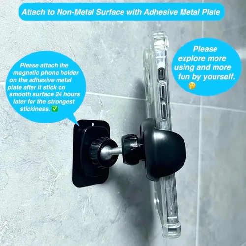 Miniatura 5 de Soporte magnético para teléfono de gimnasio que se fija a una superficie de metal, [compatible con teléfonos grandes y fundas gruesas] Soporte