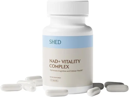 SHED NAD+ Suplemento Vitality Complex con ribósido de nicotinamida (NR), alfa-GPC, TMG y vitaminas B metiladas – Apoya la energía, la concentración,