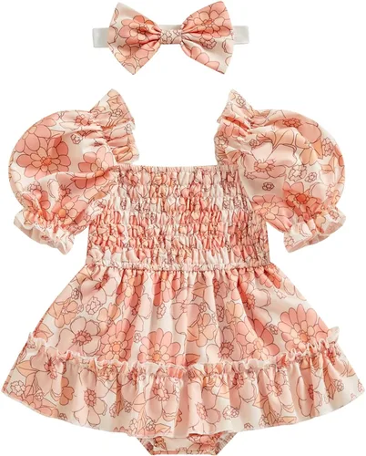 Miniatura 41 de Mameluco de verano para niña, sin mangas, vintage, con burbujas, vestido de mameluco lindo y diadema