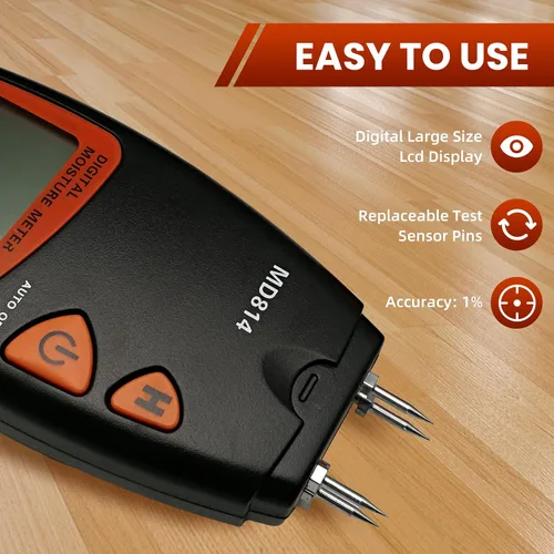 Miniatura 3 de Medidor digital de humedad de madera de 4 pines medidor de humedad preciso para madera de mano probador de humedad con pantalla LCD para madera