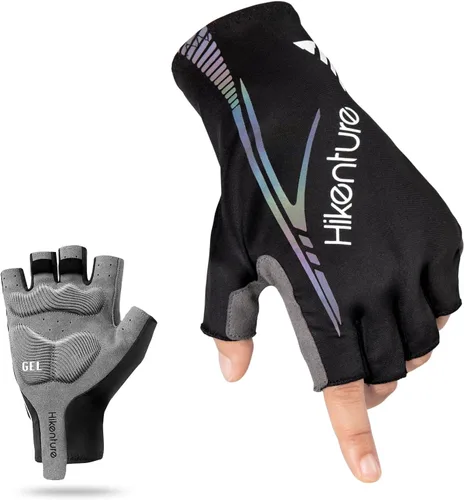 Hikenture Guantes de ciclismo para hombre, guantes de bicicleta, guantes de ciclismo acolchados de 0.197in, guantes de bicicleta de medio dedo para
