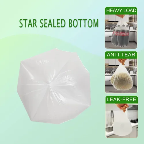 Miniatura 4 de Inwaysin - Bolsas de basura pequeñas, bolsas de basura pequeñas de 4 a 6 galones biodegradables para latas gruesas, tamaño expandido, color blanco