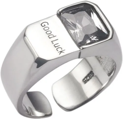 Miniatura 196 de Anillo de plata de ley 925, minimalista, ajustable, hecho a mano, para mujeres y niñas