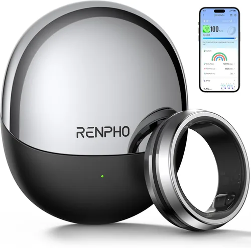 Miniatura 10 de RENPHO Lynx Anillo Inteligente - Seguimiento de sueño y actividad durante todo el día, incluye estuche de carga, regalos para hombres, batería de 7