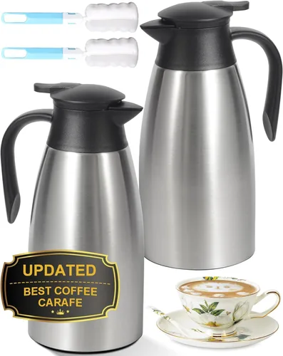 Miniatura 14 de Jarra térmica de café de 70 onzas para mantener el calor, 2 dispensadores de Airpot, olla térmica aislada al vacío de acero inoxidable para café
