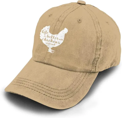 Miniatura 2 de Life is Better with Chickens Around Vintage Ajustable Cola de caballo Gorra de vaquero Gorra de gimnasio para mujeres