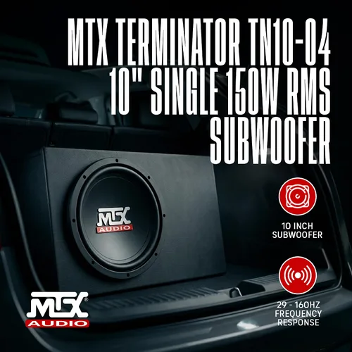 Miniatura 2 de MTX TN10-04 Subwoofer individual 4-OHM de 10 pulgadas 150 vatios RMS negro