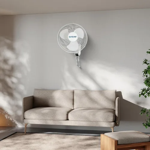 Miniatura 4 de Hurricane Ventilador de pared oscilante clásico de 16 pulgadas con 3 ajustes de velocidad, color blanco