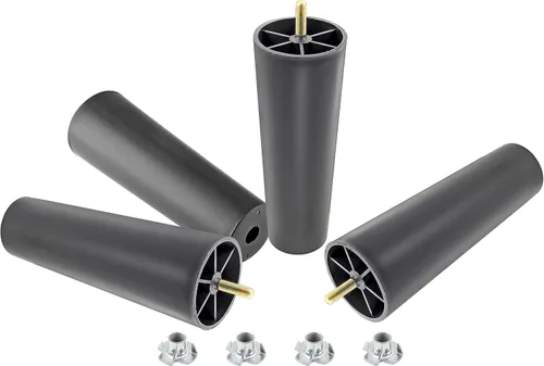 Miniatura 3 de 4 patas de sofá de 2.5 pulgadas, patas cónicas para muebles, patas de sofá de plástico con pernos de suspensión M8 para sofá, tocador, armario