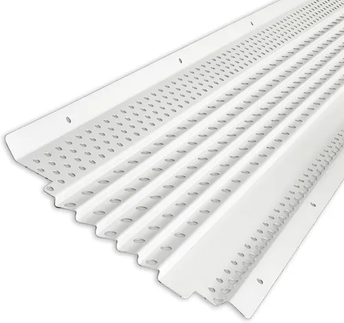 GUTTERHAWK Protector de Canalones Totalmente de Aluminio Color Blanco Paquete de Muestra – 5 pulg. y 6 pulg. (6 pulg. de Largo) Apto para Bricolaje