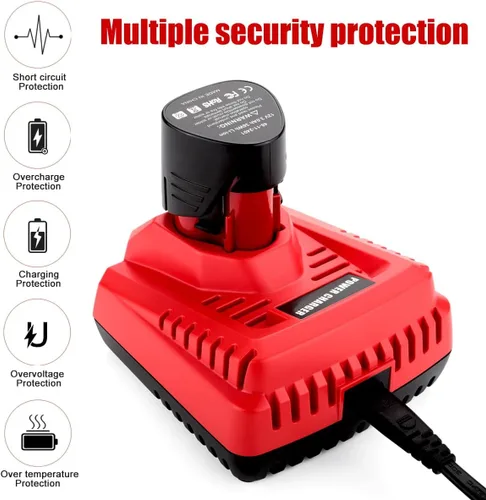 Miniatura 5 de energup Paquete de 2 baterías de repuesto de 6500mAh 12V para Mil-Waukee de 12 voltios + kit de cargador, para 48-11-2440 48-11-2411 48-11-2410