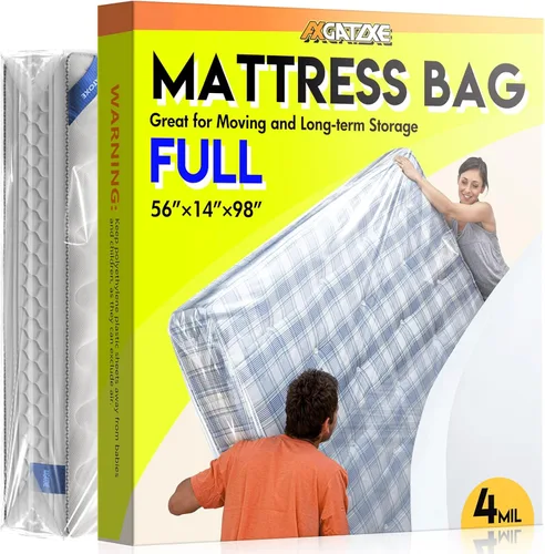 Miniatura 14 de Bolsa de plástico para colchón para mudanza y almacenamiento, funda impermeable para colchón, protector de colchón para suministros de mudanza