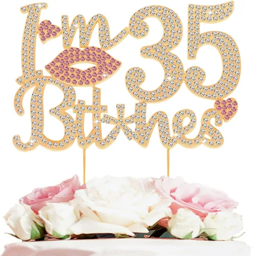 Miniatura 18 de ¡Soy el topper de pastel de cumpleaños número 15 divertido en oro y rosa con strass - ¡Feliz cumpleaños número 15, saludos a los quince años!