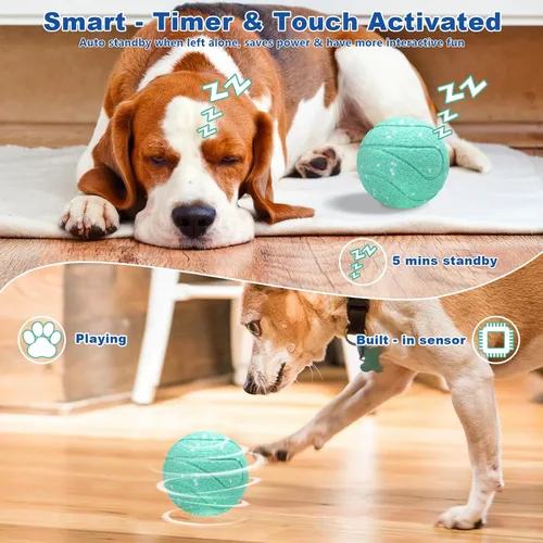 Miniatura 5 de Magicorange Juguetes interactivos para perros, juguetes automáticos de bolas rodantes para perros, pelotas de tenis con efecto rodante para perros