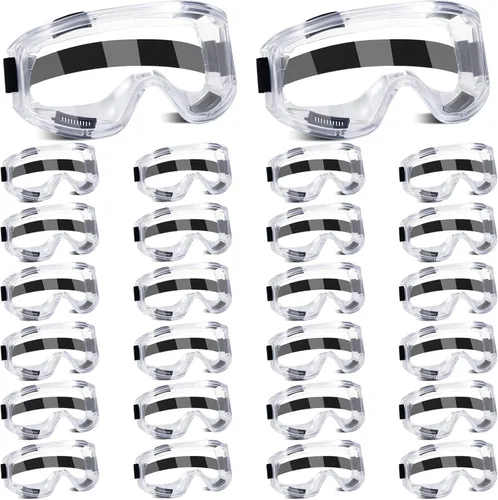 Miniatura 9 de Xuhal 24 gafas de seguridad para niños, gafas de ciencia para adultos, gafas protectoras de laboratorio para el hogar, el aula y el trabajo (negro)