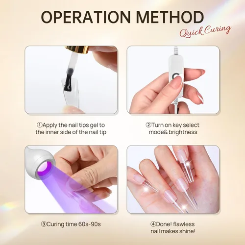 Miniatura 7 de AORAEM Lámparas LED de uñas de 3 W, lámpara flexible de cuello de cisne, secado rápido, secado rápido, lámpara de secado de esmalte de gel, luz