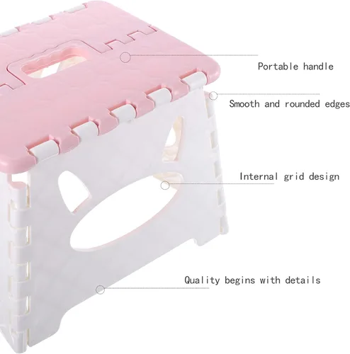 Miniatura 2 de BESPORTBLE Taburete plegable de plástico, taburete plegable para asiento de silla, soporte para plantas, mesita de noche para cocina, jardín, baño