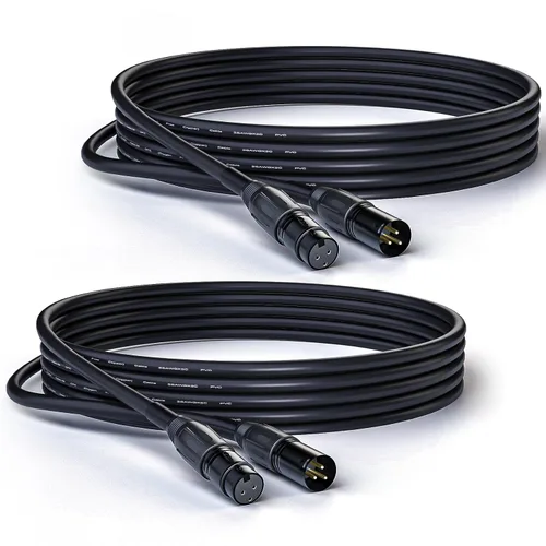 Miniatura 4 de Cable de micrófono XLR de 3 pines macho a hembra, cable OFC (cobre sin oxígeno), cable XLR adecuado para mezclador de micrófono, sistemas de 1