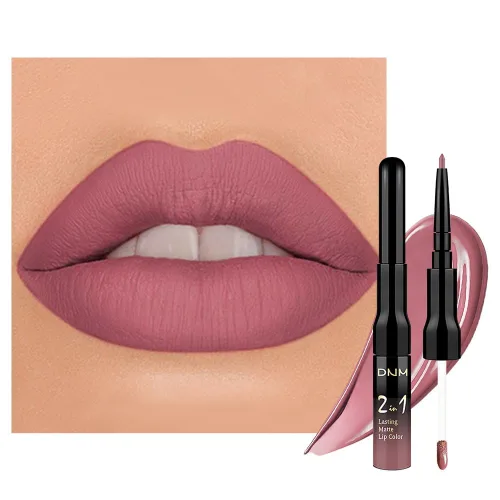 Miniatura 21 de evpct Juego de delineador de labios y lápiz labial metálico rosa claro, para mujeres, de larga duración, impermeable, 24 unidades, color rosa claro