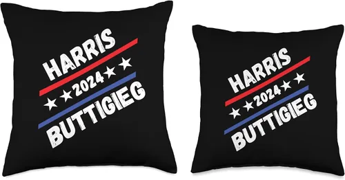 Miniatura 3 de Harris Buttigieg 2024 Presidential Elect Campaign Men Women Throw Pillow