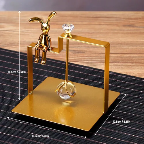 Miniatura 2 de Napkin Holder for Table, European Style Iron Art Sitting Towel Dissiner for Home Kitchen Kitchen Decor Farm Restoration (Gold)