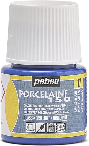 Miniatura 30 de Pebeo Porcelaine 150 - Pintura para porcelana de alto brillo a base de agua, botella de 45 ml - Negro abismo Abismo Negro